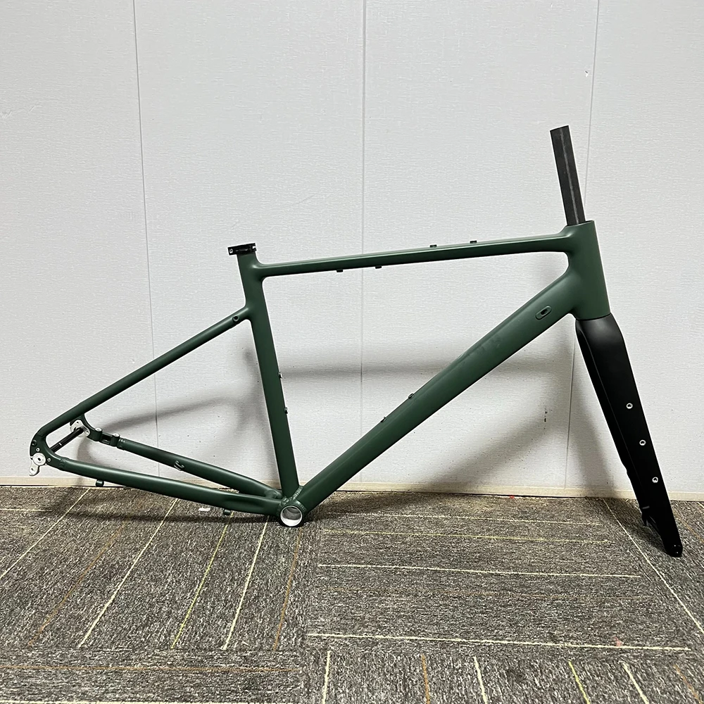 カーボンファイバーフロントフォーク,自転車アクセサリー,スルーアクスル,bおよびbシートチューブ,43cm, 47cm, 52cm, 44mm x 68mm, 27.2mm