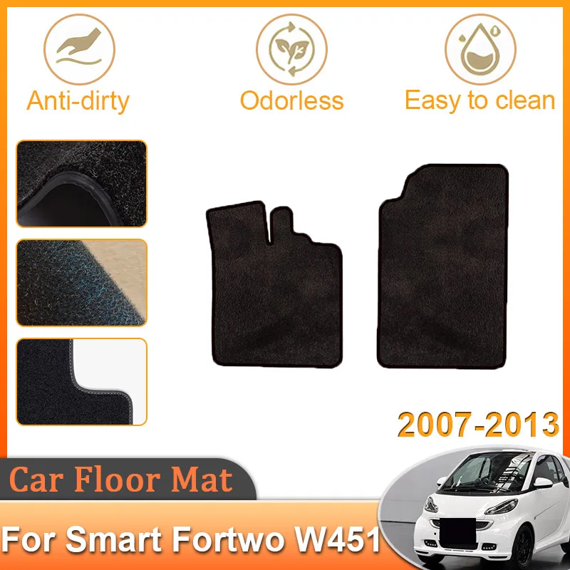 

For Smart Fortwo W451 2007~2013 2009 2010 2011 Car Floor Mats Rugs Panel Footpads Carpet Cover Cape Foot Pad Sticker Accessories