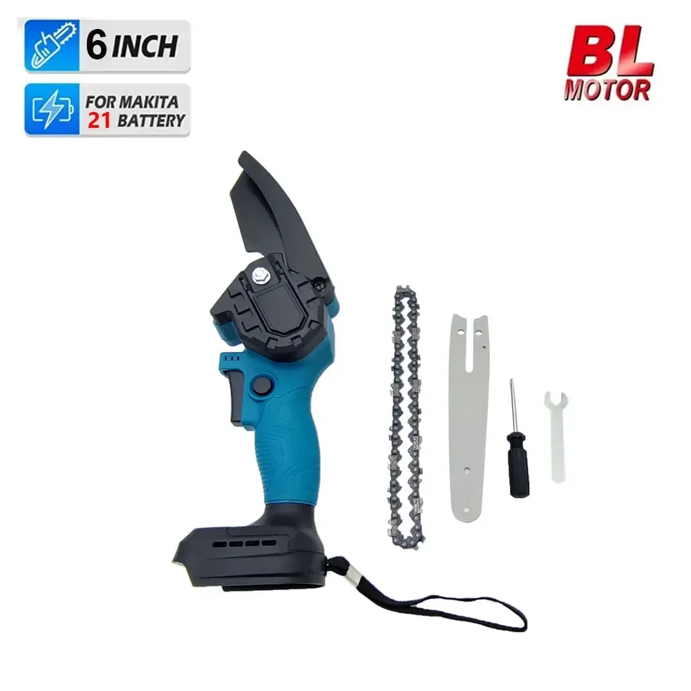 Sega elettrica a batteria senza fili sega da giardino senza spazzole da 6 pollici per sega da giardino per utensile da taglio per la lavorazione del legno per batteria Makita 18V