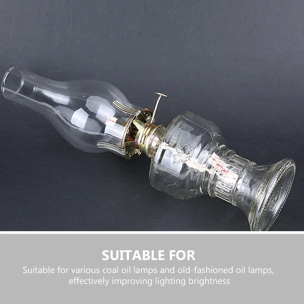 Abat-jour en verre Vintage, 2 pièces, couvercle de lampe à huile, cheminée transparente, décoration de maison, abat-jour