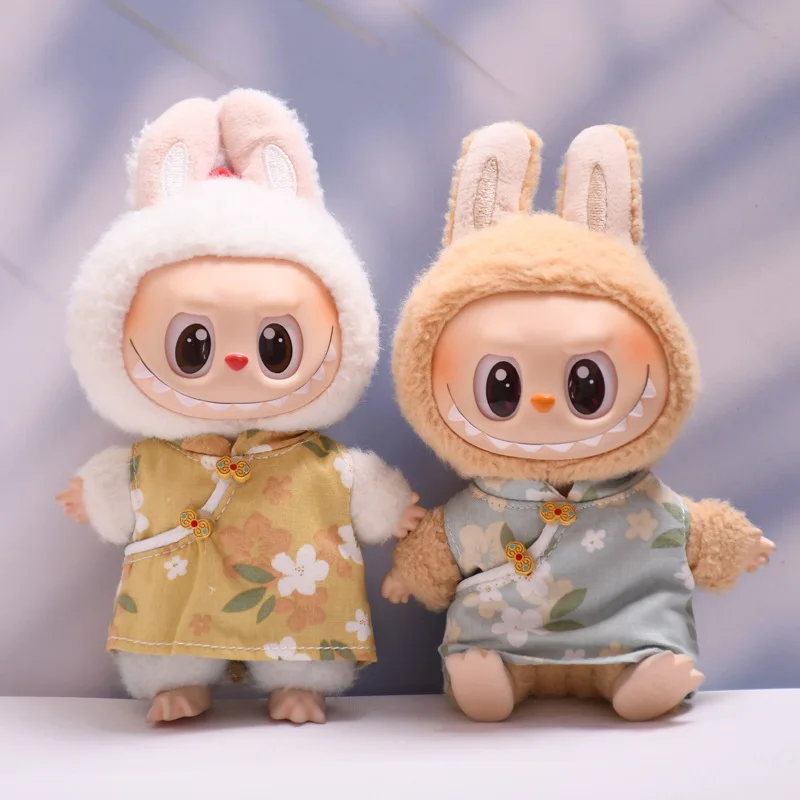 

Clothes For Labubu Dolls Elegant Chinese Style Qipao Outfits For 15/17cm 1st-3rd Gen Ones With Floral Patterned Qipao Styles