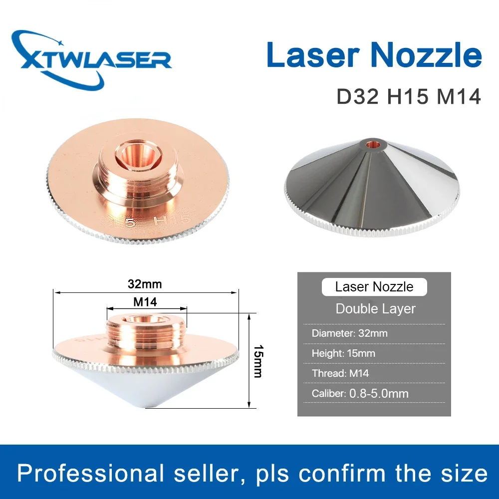 Laser Nozzle Single Layer /Double Layers  Dia.32mm Caliber 0.8 - 5.0mm for  Raytools Fiber  Laser conusmables wholesale