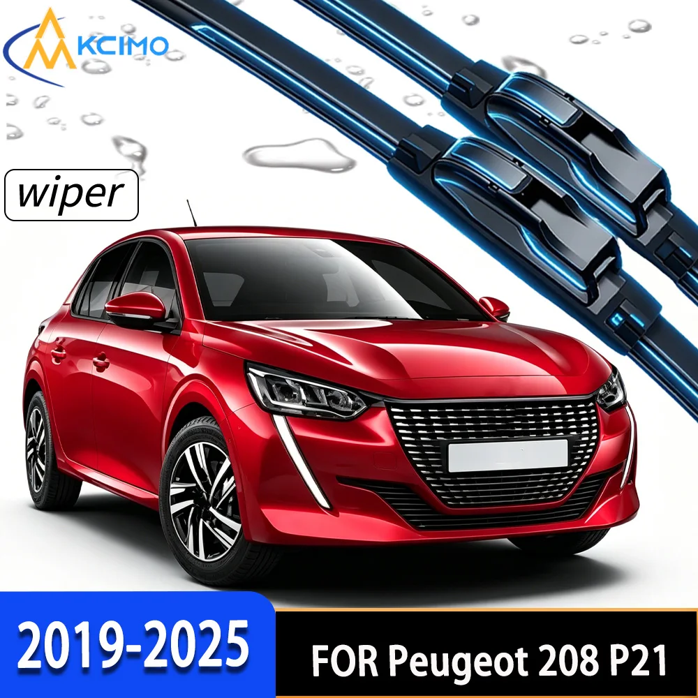 

2Pcs Front Windshield Wiper Blades For Peugeot 208 P21 2019-2025, High-Density Rubber Stable Wiping Direct Replacement