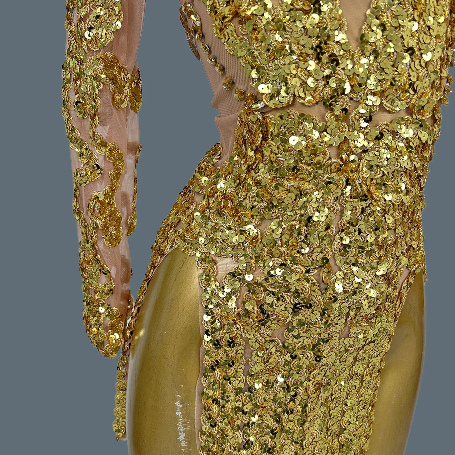 Vestido ultra curto de lantejoulas brilhantes, roupa feminina para festa de aniversário, bar, dança, vestido de baile, cantor, palco, raoquan