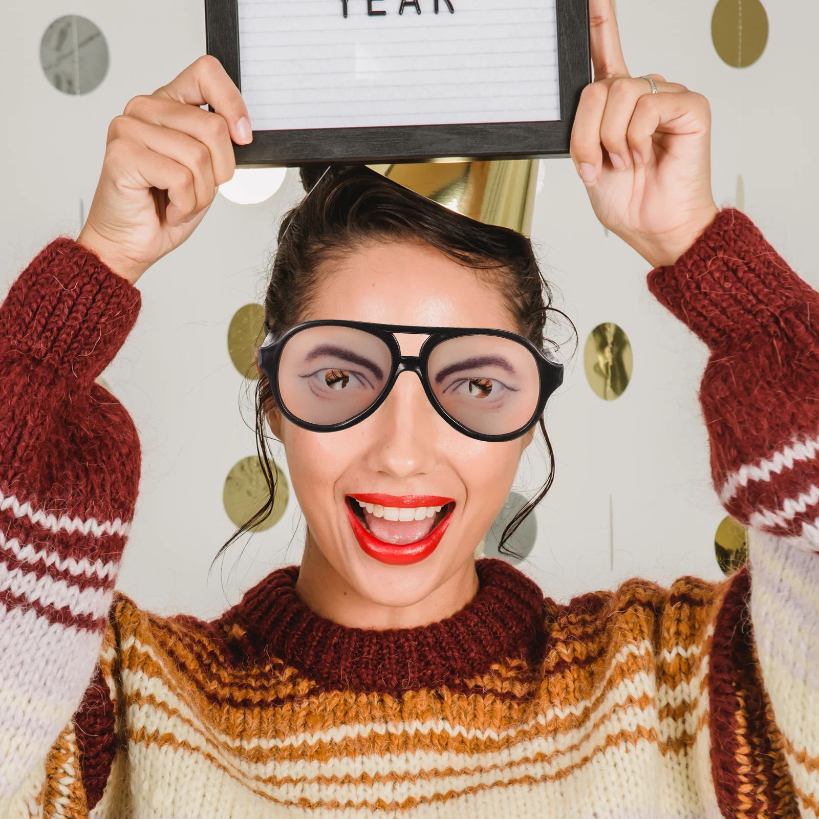 2개입 재미있는 안경 큰 프레임 장난 안경 할로윈 코스프레 파티 의상 농담 안경 성인용 기발한 선물