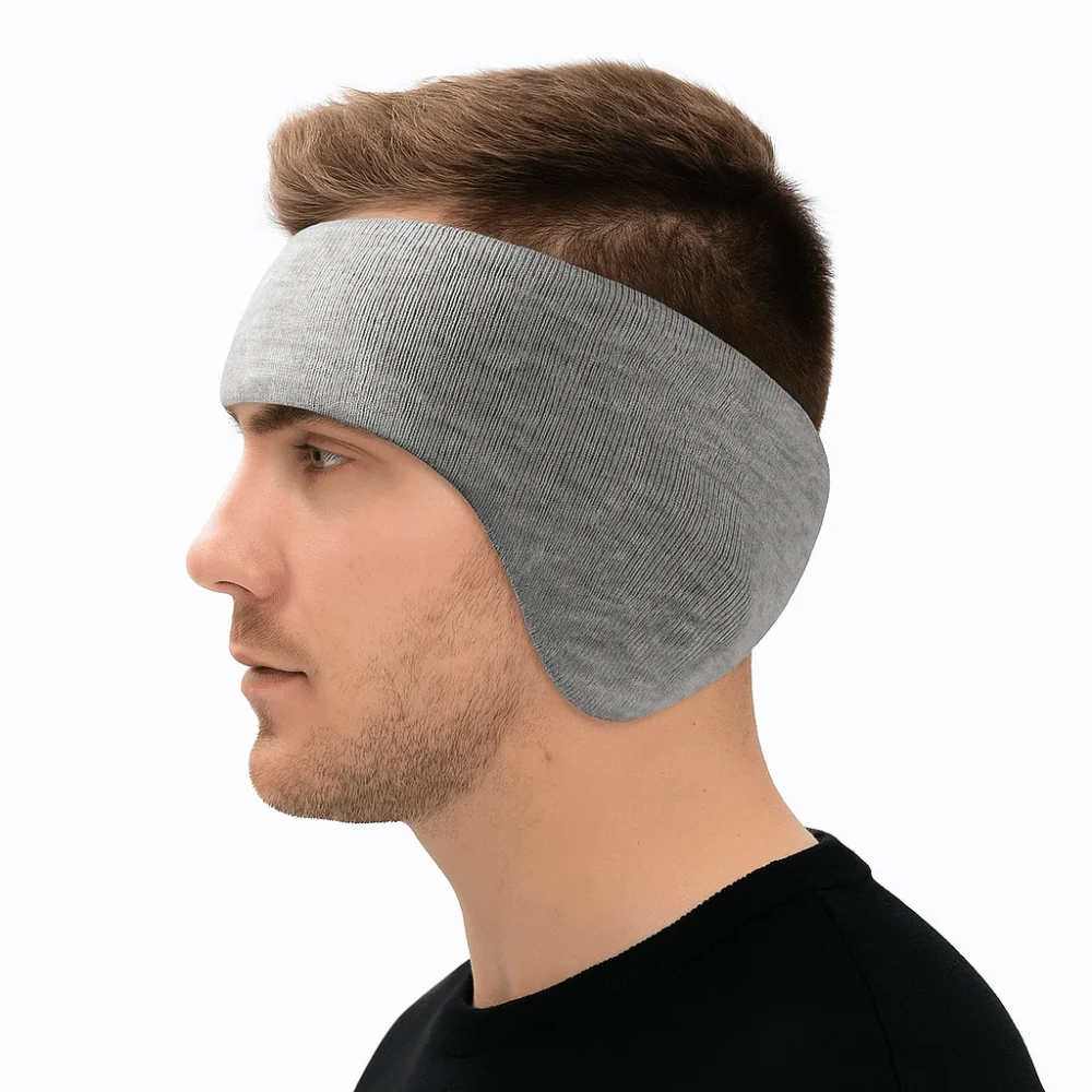Men's Padded Windproof Warm Earmuffs Ear Warmers Unisex Sport Headband Thickened Protective Ear Mask Outdoor Sports