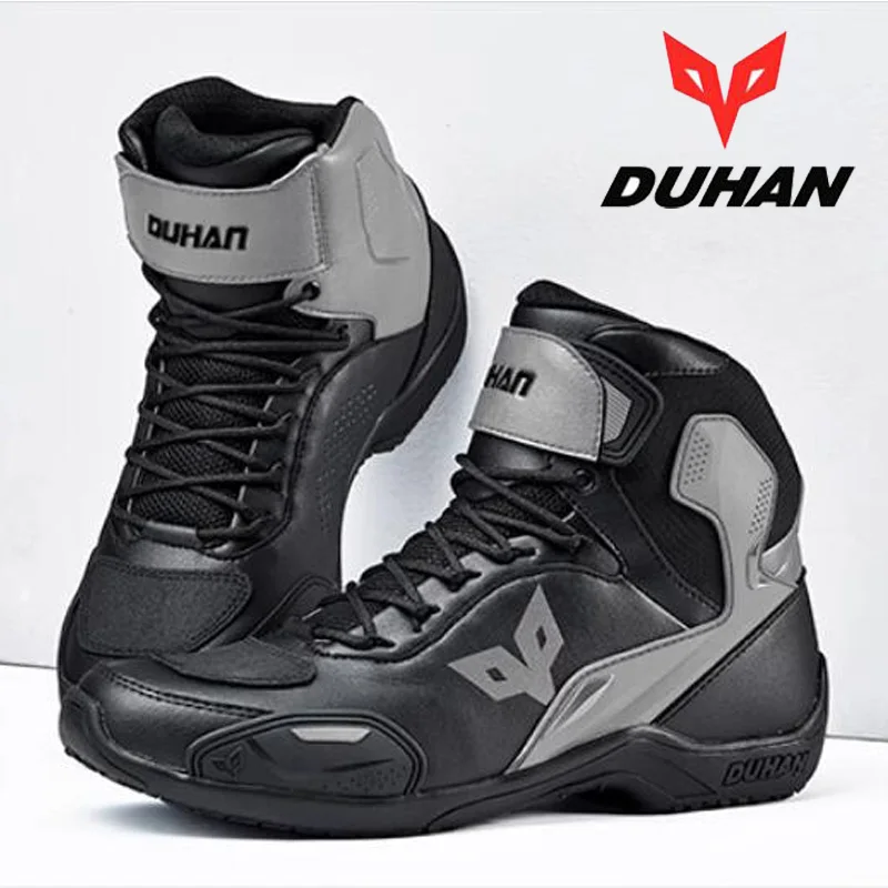 

Men's DUHAN Motorcycle Boots Street Running Riding Motorbike Shoes Anti Fall Knight Wear-resistant Racing Road Motocross Boots