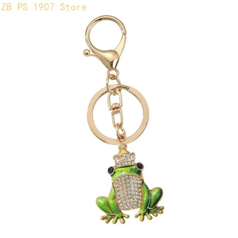 Gold Tone Animal Ring Charm with Top Accent, Split Ring and Stone Front for Easy Clip On Carry Daily 55KA