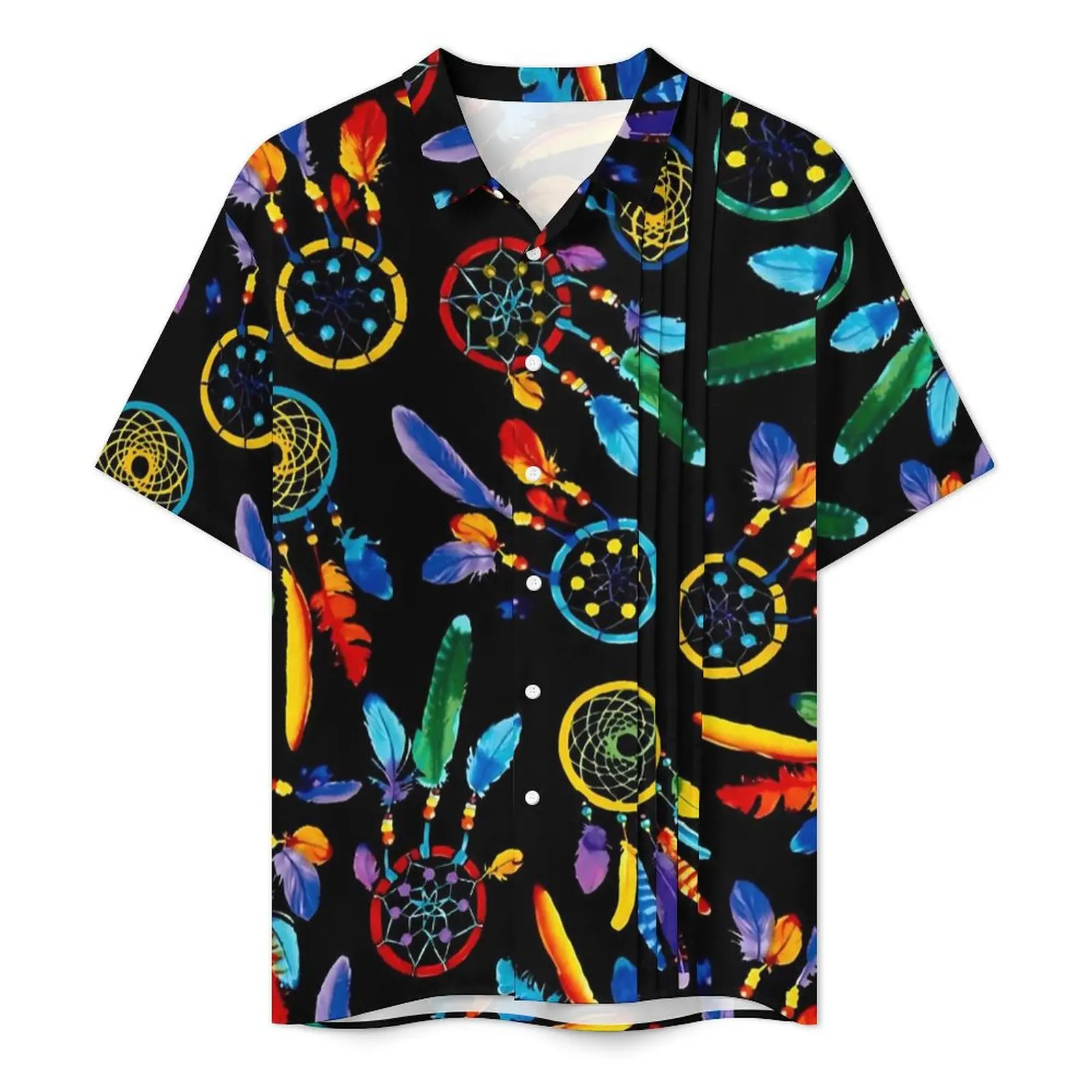 Native Dream Catcher Vacation Shirt Vintage Print Hawaii Casual Shirts Men Vintage Blouses Short Sleeve Stylish Printed Clothes