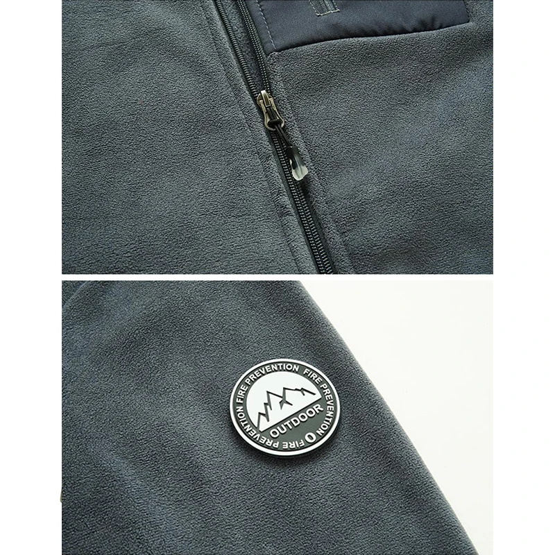 Nieuwe unisex fleece sweatshirt jas winter heren warme fleece jassen koudebestendige bovenkleding heren opstaande kraag fleece gevoerde jas