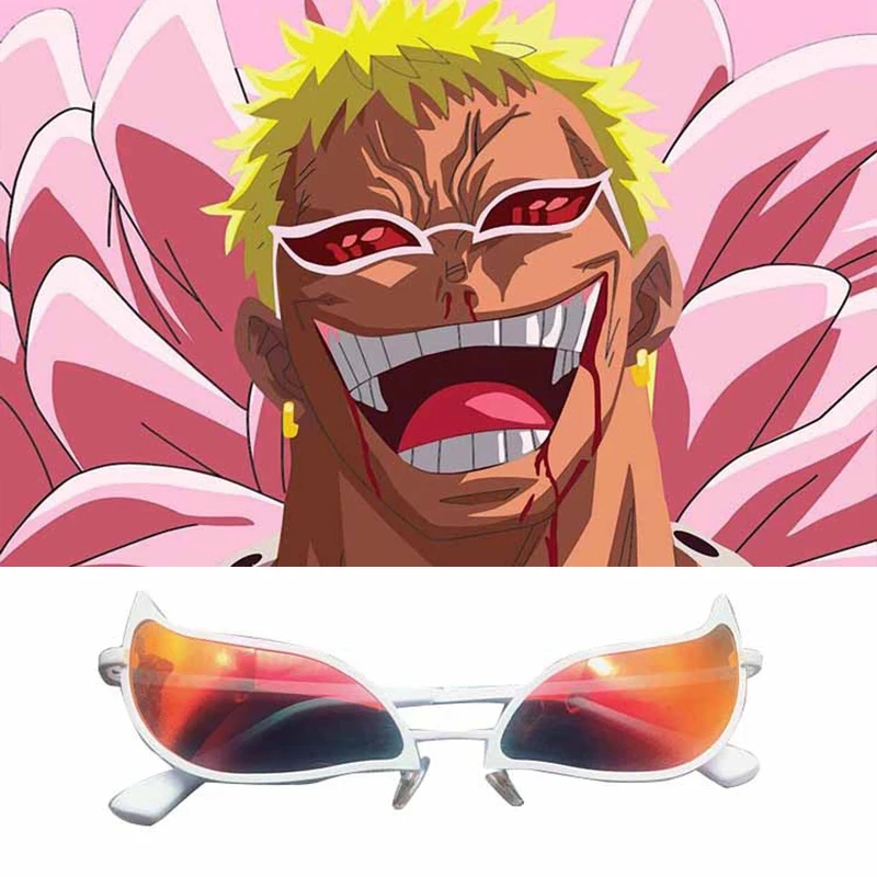 

Очки в стиле Хэллоуин Donquixote Doflamingo очки в стиле Косплей Аниме Фигурка кошачий глаз солнцезащитные очки для женщин и мужчин реквизит для вечеринки