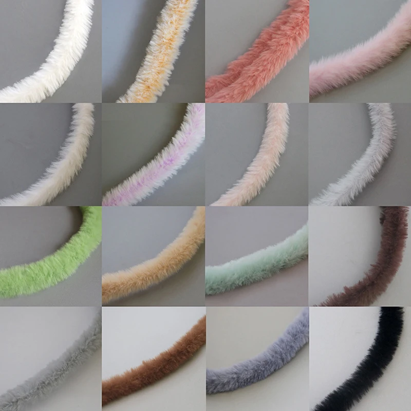 1m 15mm Plush Rabbit Wool Iron Wire Twist Stick Thread Ribbon Bar Strip Stick String DIY Crafts Toys Material Accessories