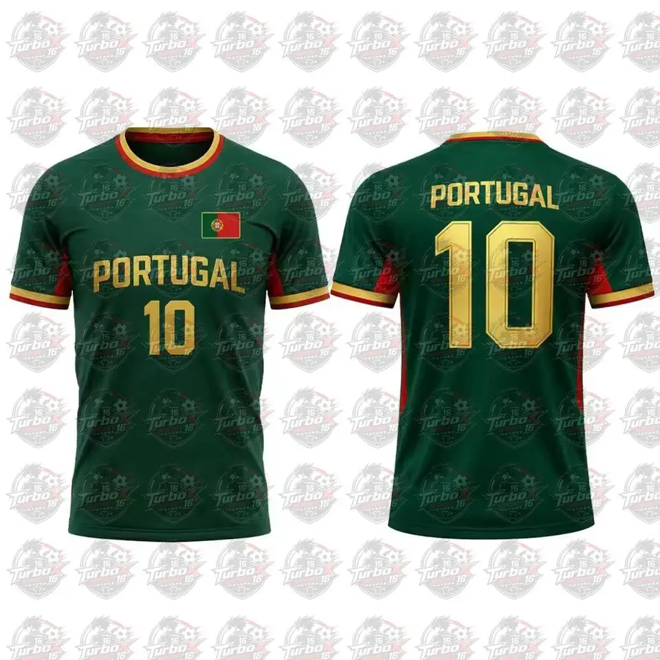 2026 New Portugal Flag Print Jersey Men's Breathable Quick-drying Sportswear Summer Unisex Training Apparel Adult Fan T-shirt