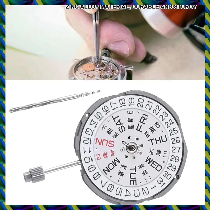 حركة كوارتز GM02 يومية تقويم مزدوج 3Pin ساعة رقمية حركة أسبوع التقويم ملحقات الساعة