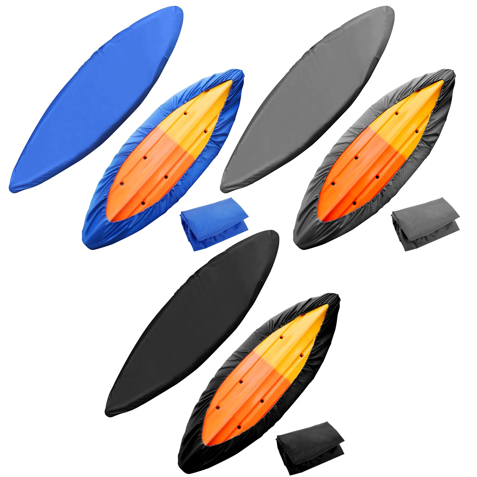 

Комплект из 2 универсальных водонепроницаемых чехлов для хранения каяков из оксфордской ткани, устойчивых к УФ-излучению, пылезащитных чехлов для лодок и каноэ