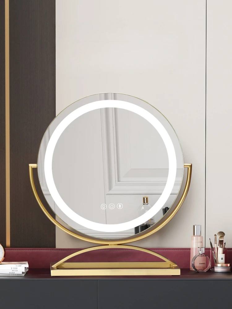 Makeup mirror intelligent high-definition dressing mirror desktop fill light bedroom household circular