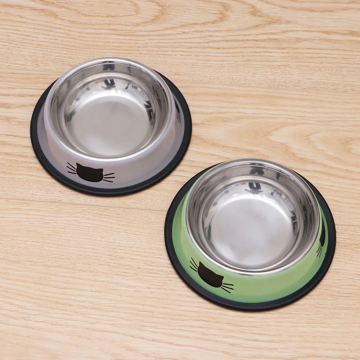 2 Pc Noise-reducing Cat Bowl Pet Supplies Non-slip Scratch-resistant Food Accessories Anti-slip