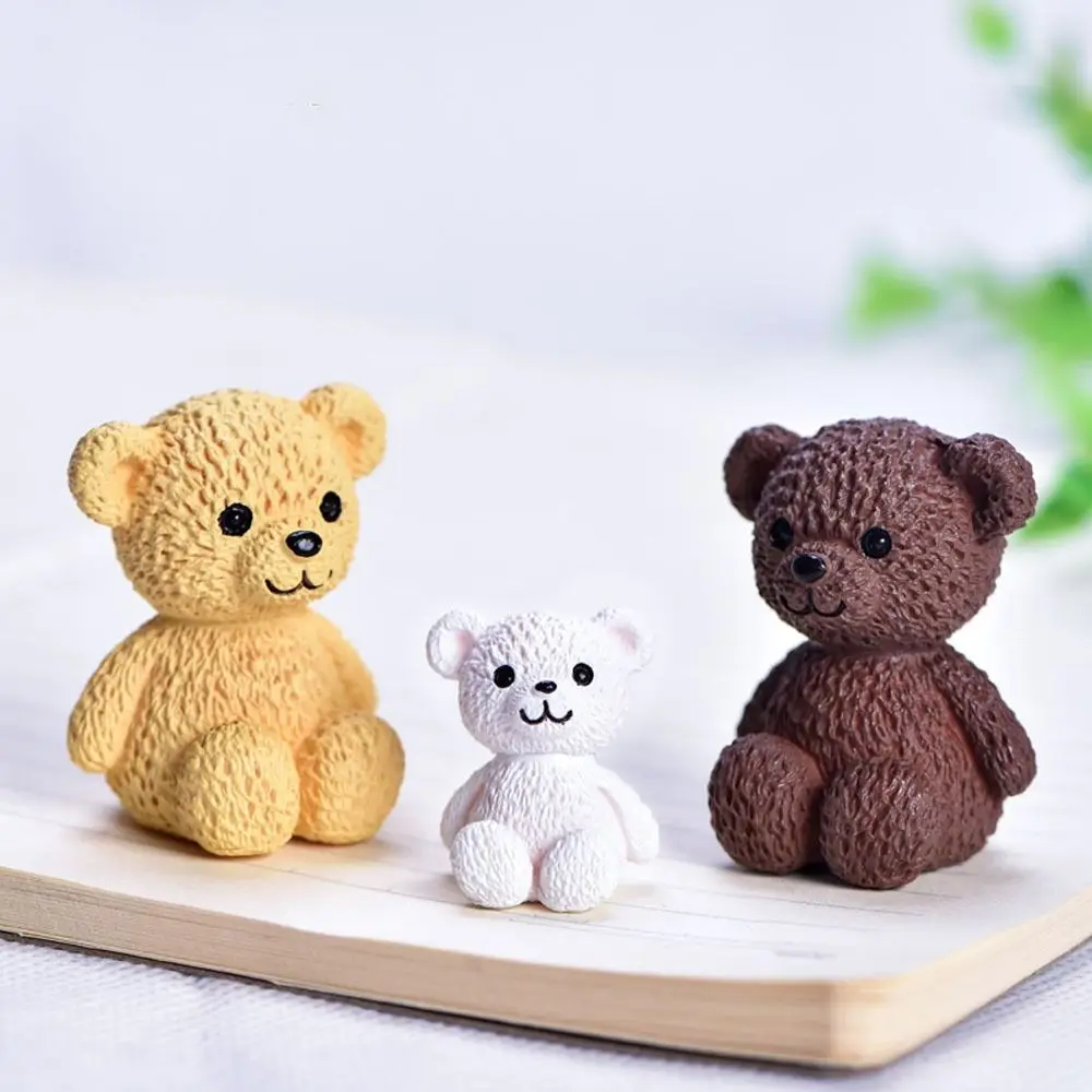 Creative Miniature Bear Figurines Cute Funny Animal Statue Fairy Garden Ornament Micro Landscape Home Decoration Accessories