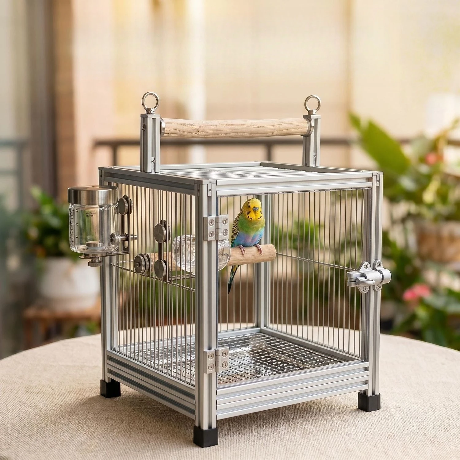 304 Stainless Steel Portable Parrot Travel Bird Cage For Budgie Lovebird Cockatoo Outdoor Carry Bird Cage Premium quality