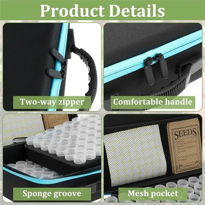 DT19 Clear Plastic Seed Storage Organizer Box, 140 Slots with Tweezer Funnel Sticker, Seed Packet Organizer for Gardeners