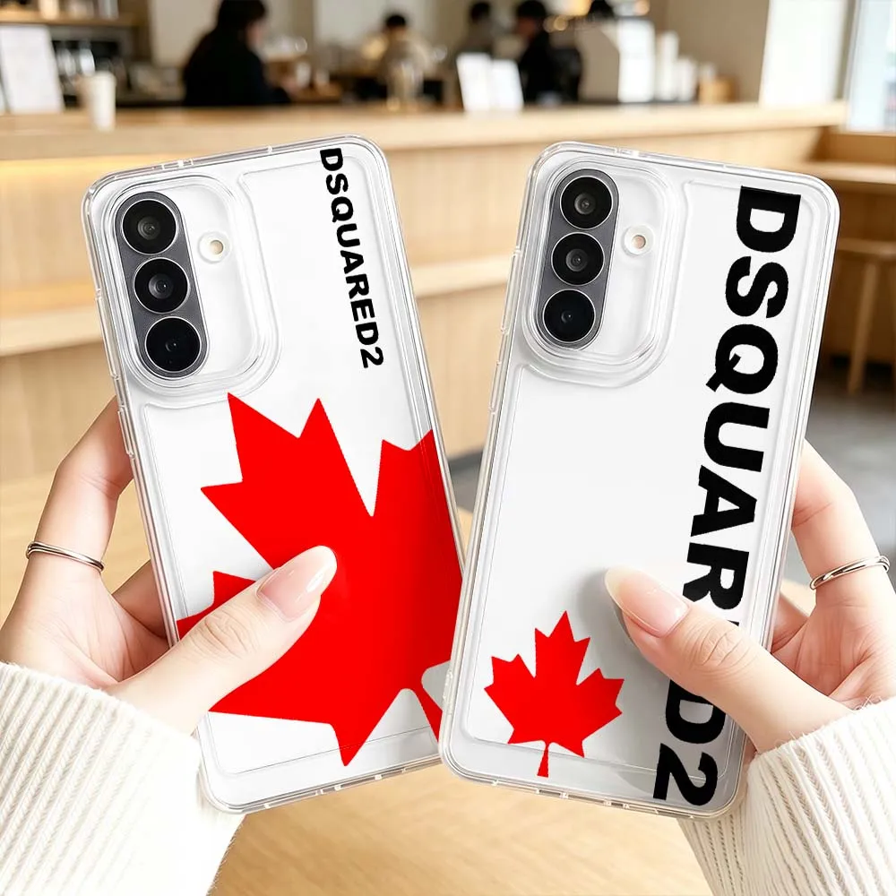 Luxury Design M-Maple Leaf Cover For Samsung Galaxy A71 A57 A56 A55 A54 A53 A51 A17 A16 A07 A06 A05 Transparent Phone Case