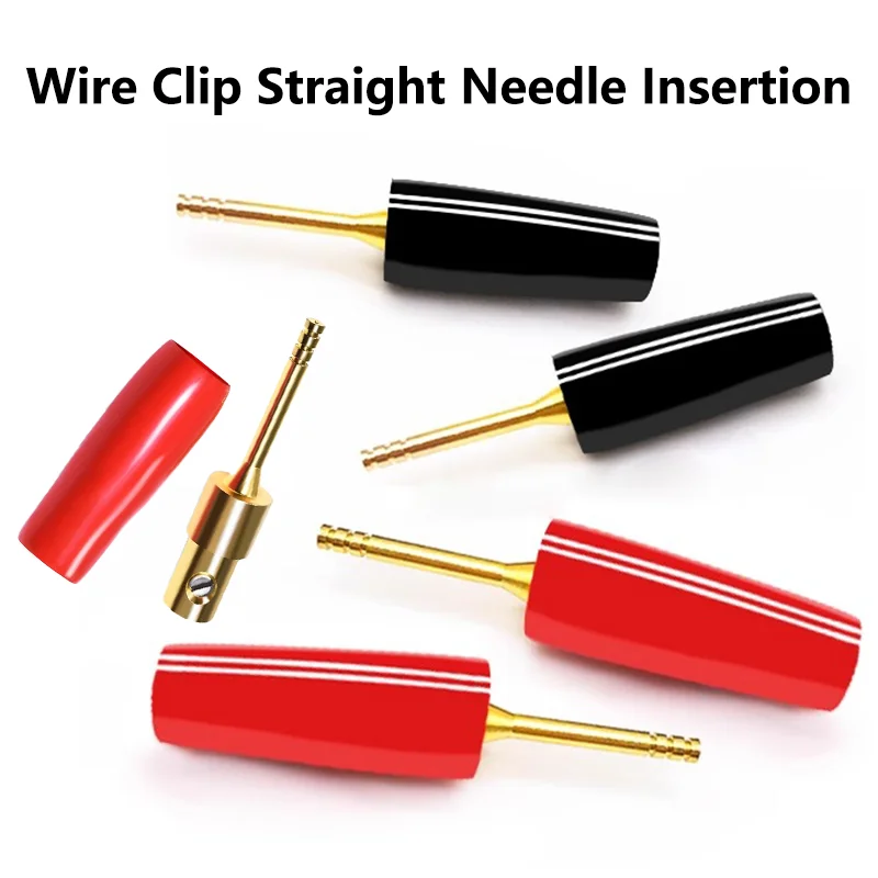 20PCS 2mm Gold Plated Screw Type Small Banana Plug Pin Audio Speaker Cable Connector Copper Straight Male Connector