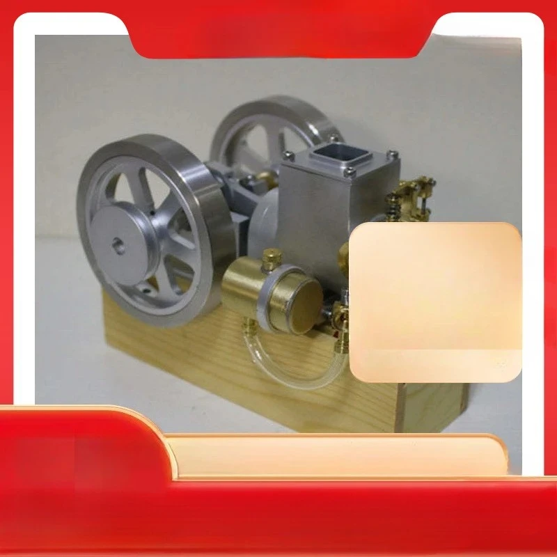 Retro water-cooled engine model - can be started manually, mechanically crafted