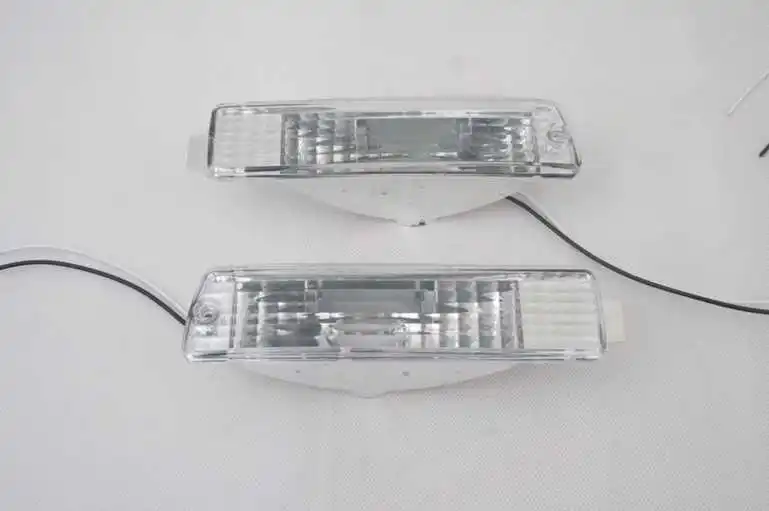 Premium Grade A Pair Clear Front Turn Signal Light (big Bumper) For 90-92 Vw Golf MK2/jetta Mk2