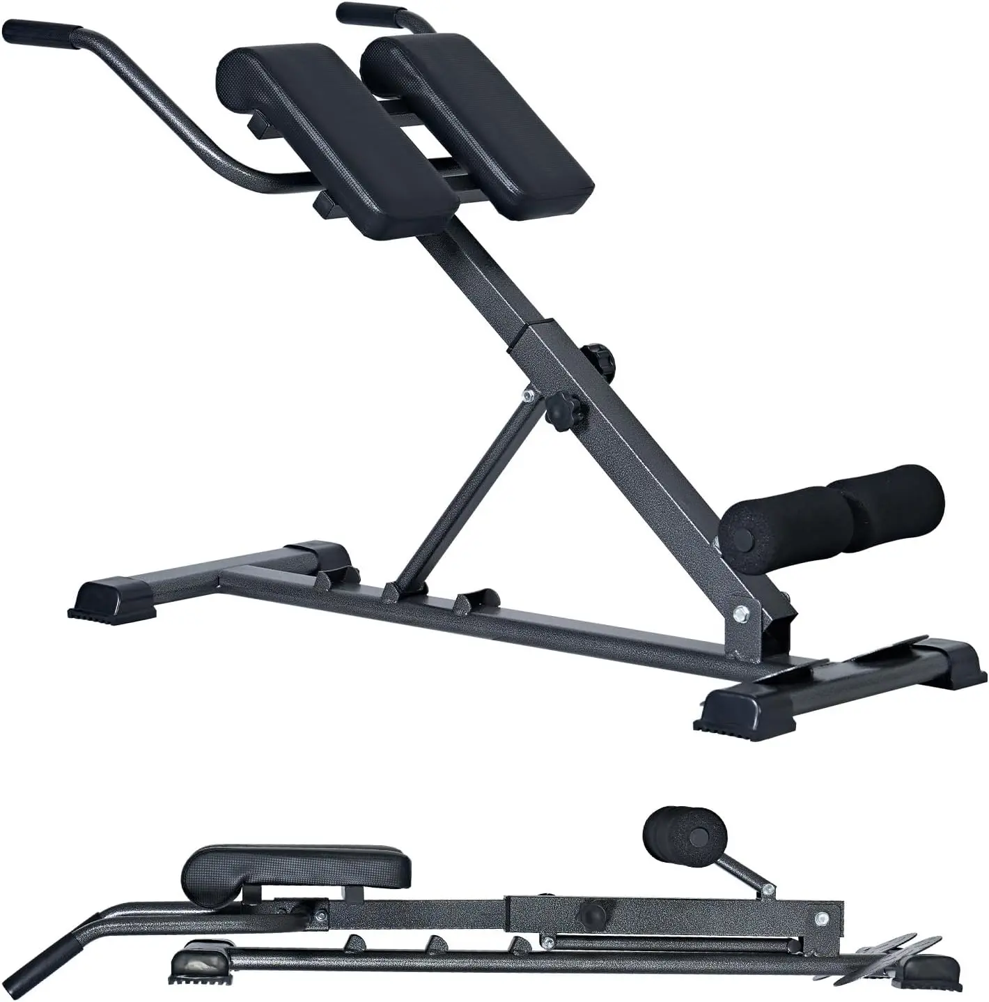 

Roman Chair for Ab Workouts Adjustable Back Hyperextension Bench for Core Training Home Gym Equipment with 3-Level Angle 7-Level