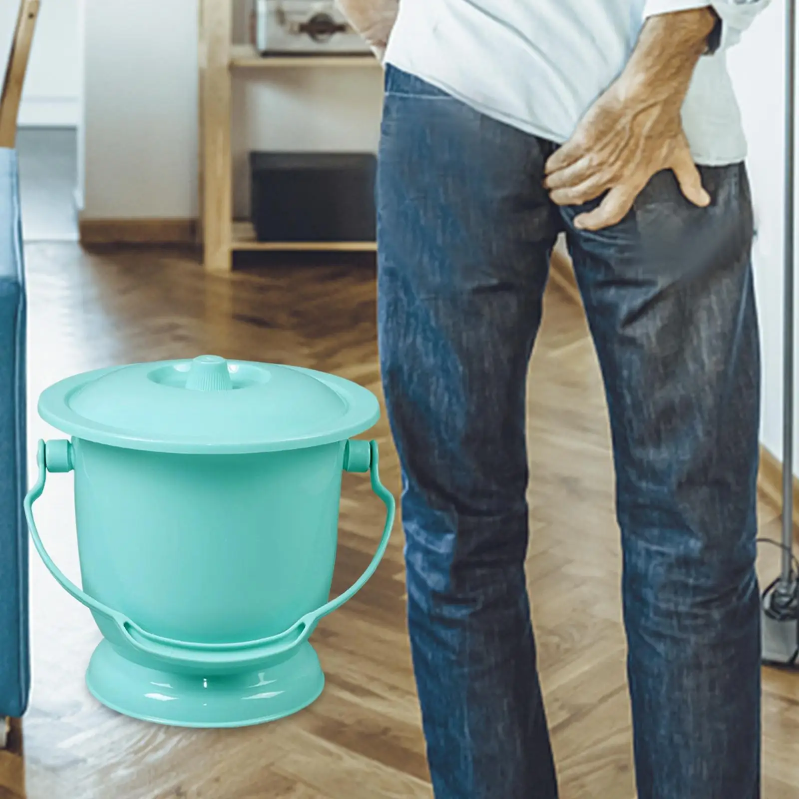 Pot de Chambre avec Couvercle en Plastique PP pour Adultes et Enfants, Cachoir, Urine Portable, Maison, Hôtel, Voyage, Personnes Âgées, E27