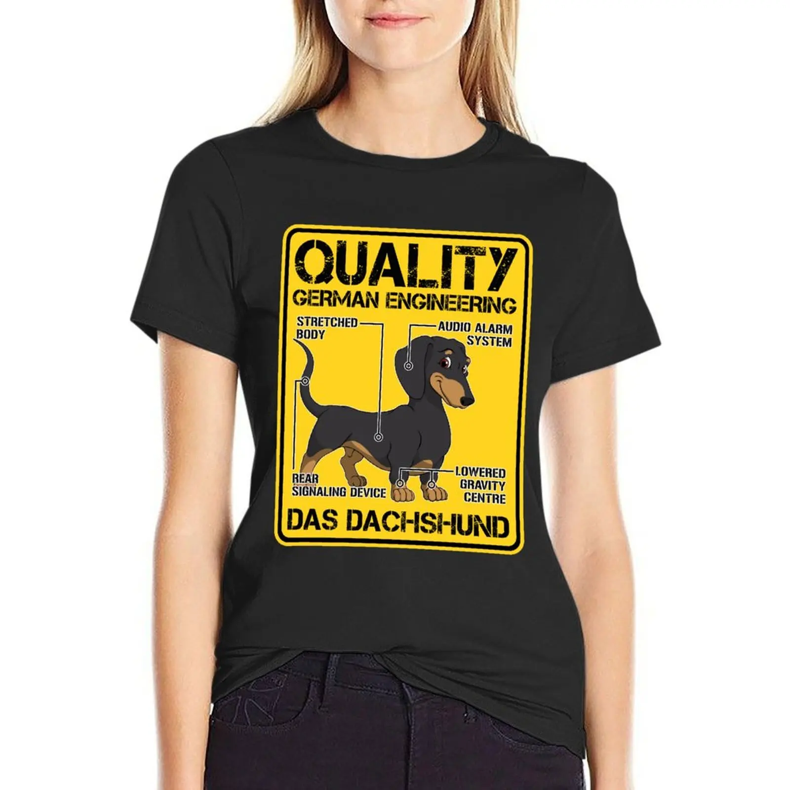 Quality German Engineering - Dachshund Dog humor T-Shirt hippie clothes female t-shirts for Women cotton