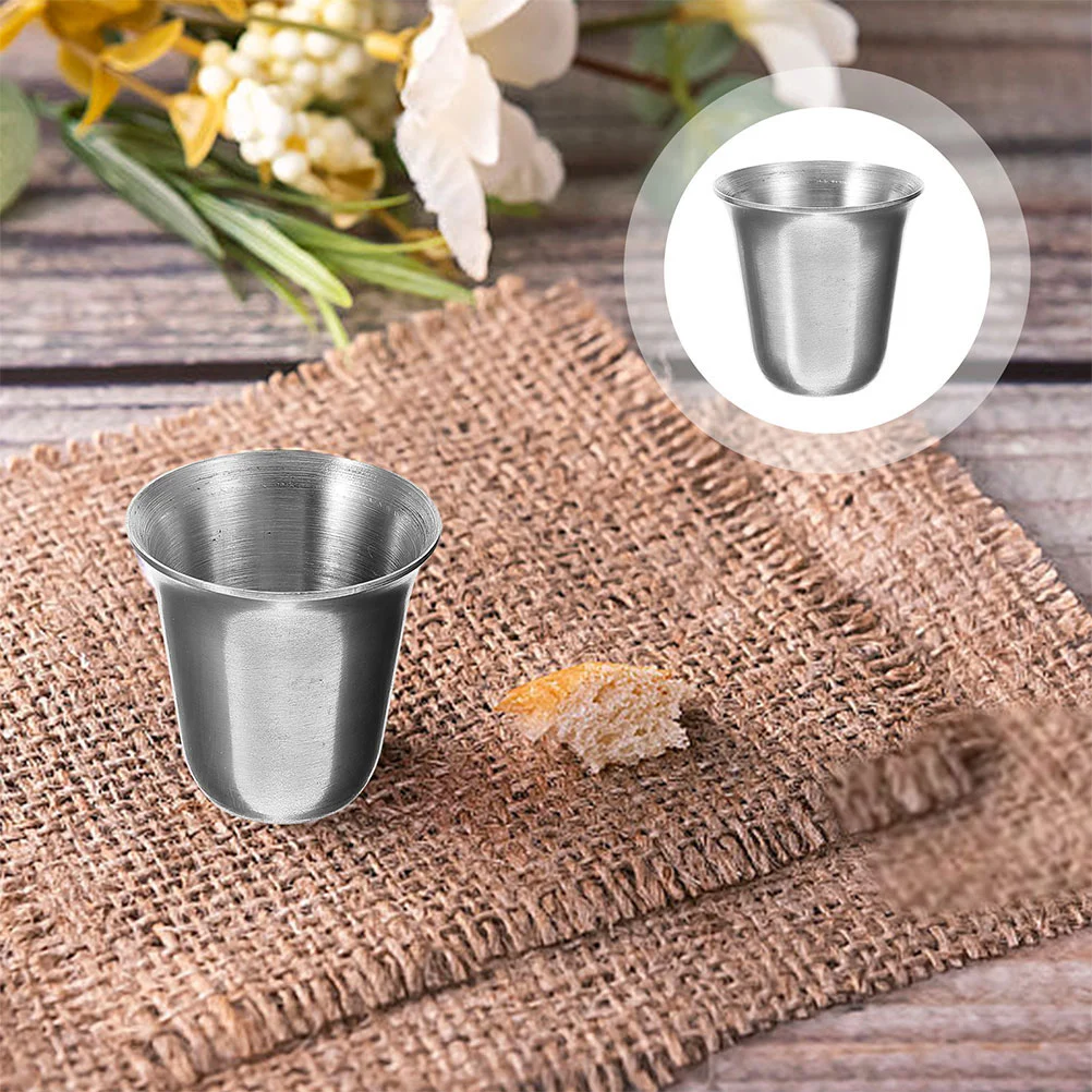 

10 Pcs Chalice Metal Communions Cup Dinner Mini Stainless Steel Cups Campfire Plate Shot Multi-function