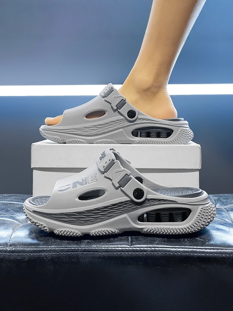 

Casual Men's Summer Outdoor Sandals Anti-Slip Soft Bottom Slip-On Beach Shoes Large Size Sport Leisure Driving Two-Purpose