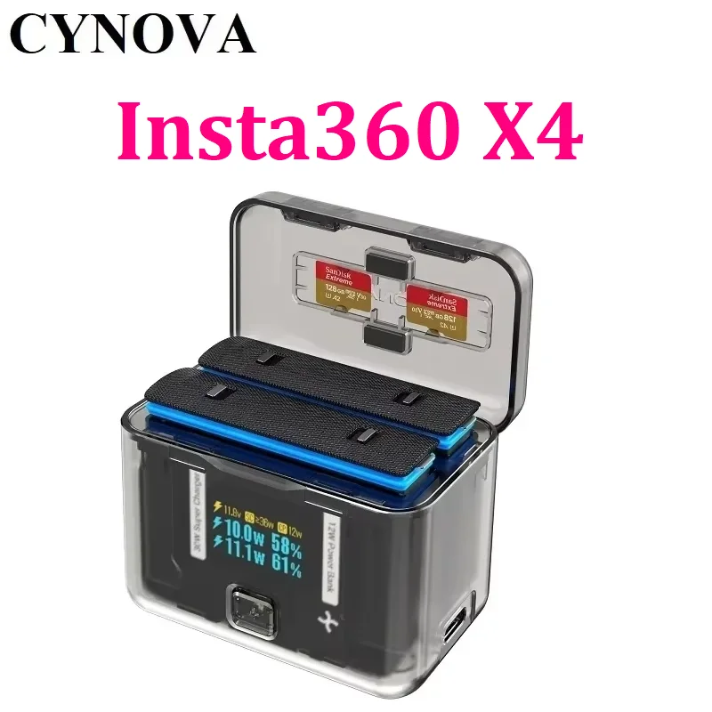 

Insta360 X4 Fast Charging Box and Original Battery For Insta 360 ONE X 4 Charger Hub Accessories