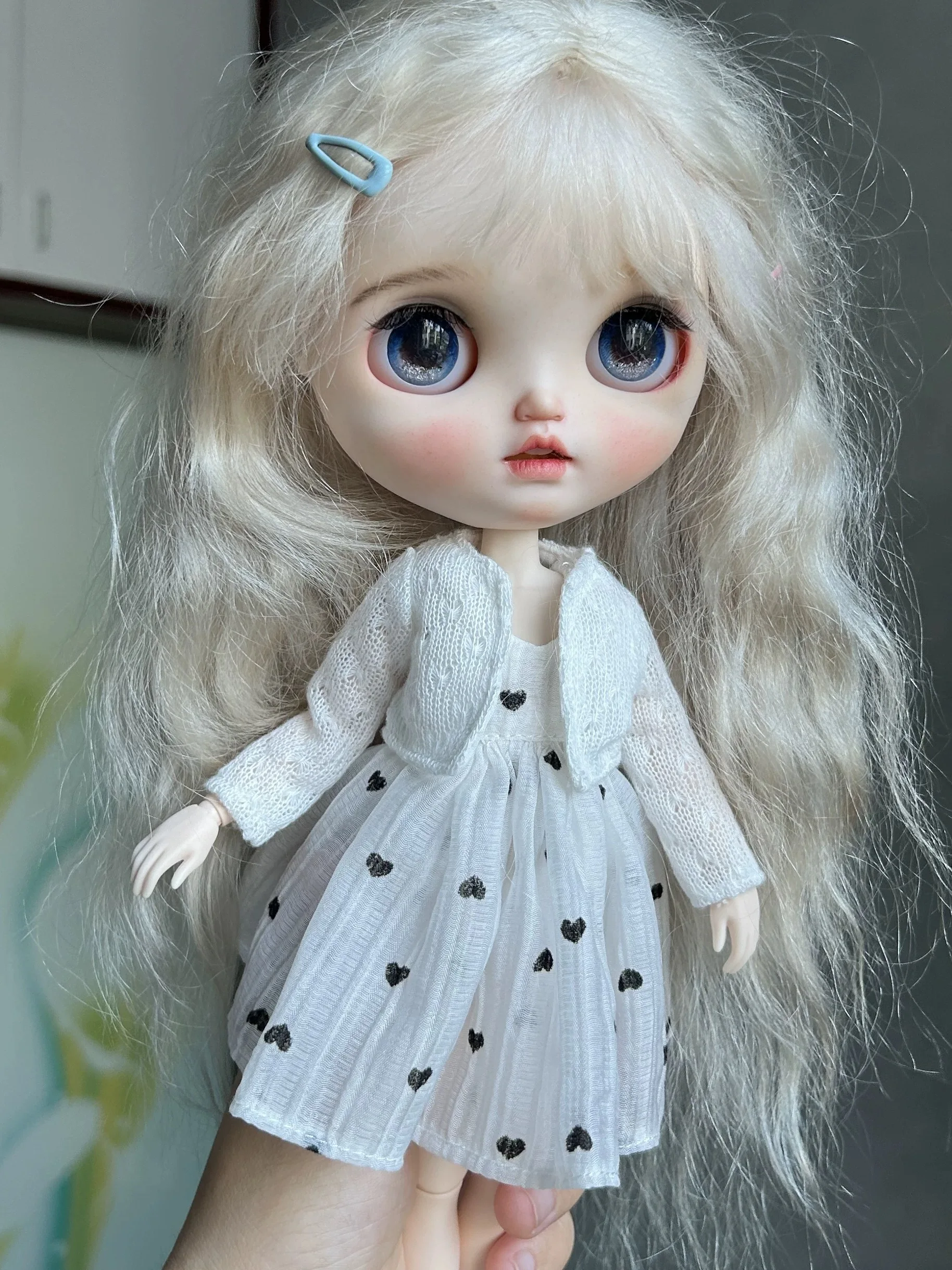 ICY DBS Blyth 30CM 1/6 Doll Clothes OB24 Azone Heart Pattern Halter Dress Apron Dress Doll Clothes