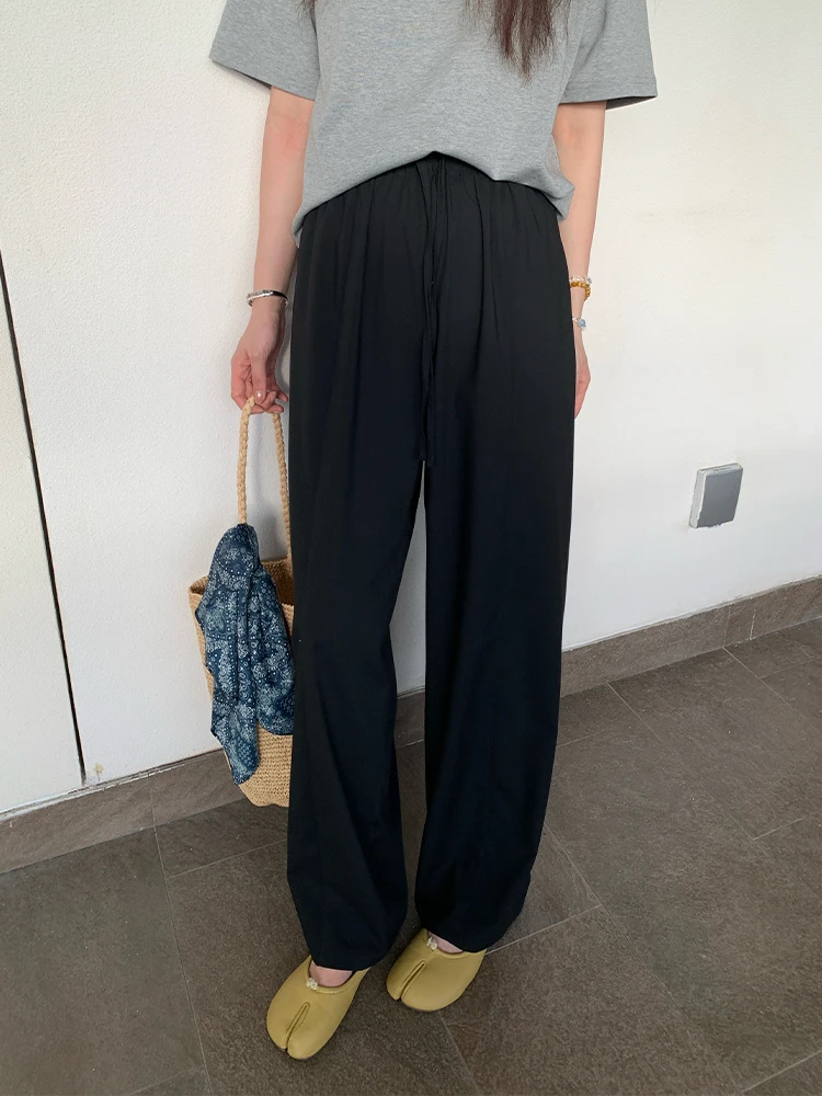 

Брюки NAZ больших размеров: прямые, из хлопка и полиэстера, дышащие, легкие, с высокой талией, широкие, повседневные, свободного кроя