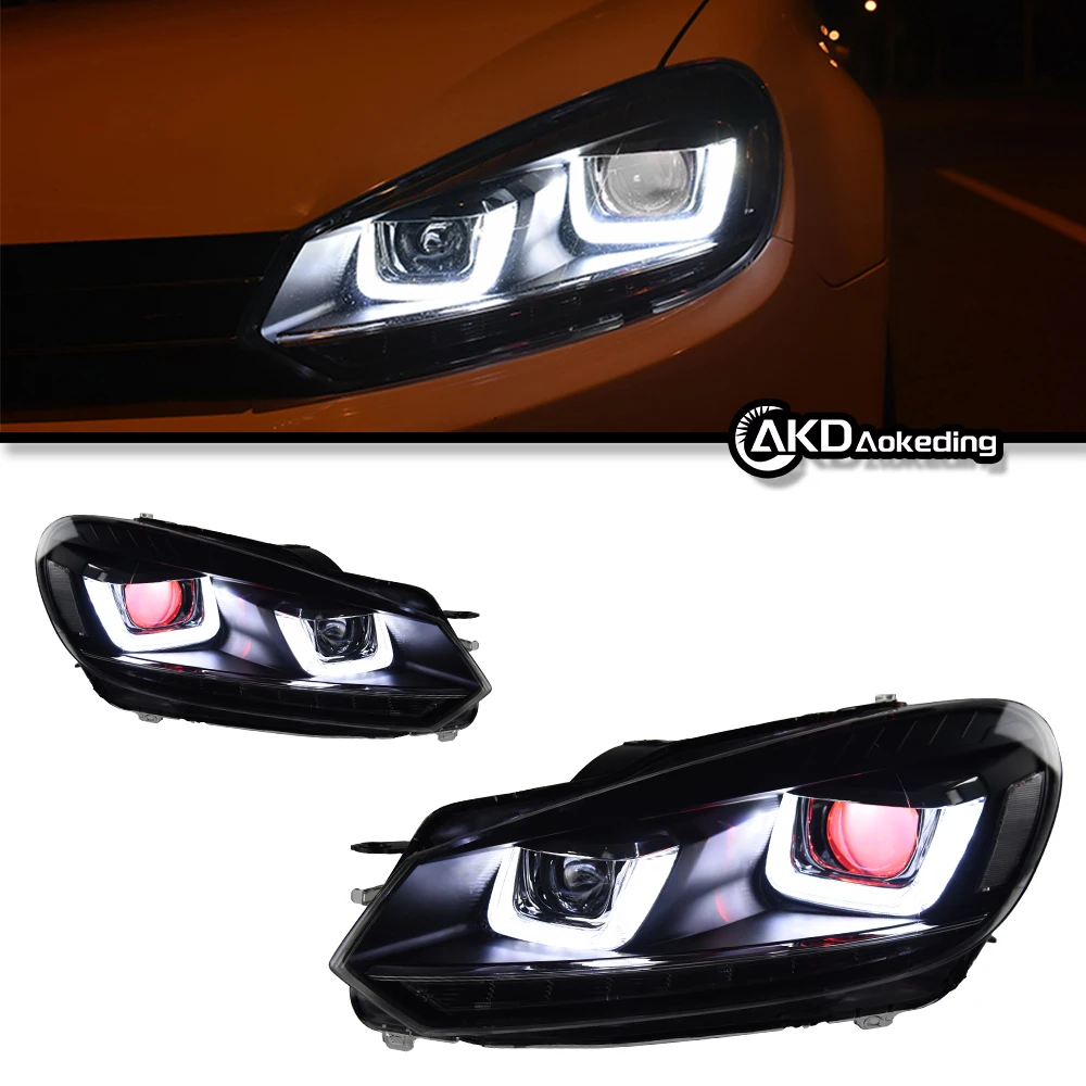 Auto Parts For VW Golf 6 MK6 Headlights 2010-2012 latest Styling LED Daytime Lights Dual Projector Car Accesorios Modified