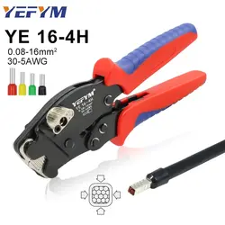 Ferrule Crimping Tool YE 16-4H Tubular Terminals 0.08-16mm²/30-5AWG Mini Pliers Adjust Knob To Control Electrical Clamps YEFYM