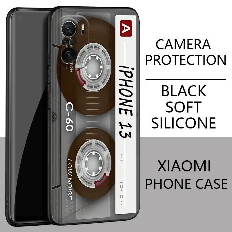 Retro Music Cassette Tape Poco X3 NFC Case For Xiaomi POCO F3 F4 F5 Pro X3 X4 Pro GT X5 M3 M4 M5 M5s C40 C50 C51 C55 Phone Cover