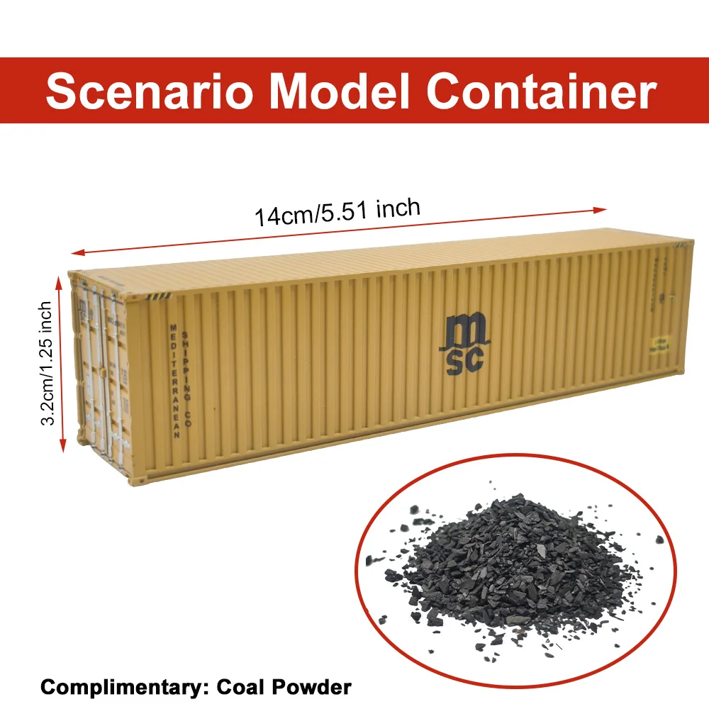 

Модель контейнера HO-масштаба 40 футов, масштаб 1:87, с бесплатным углем 10 г для моделирования железных дорог, DIY, коллекционирования