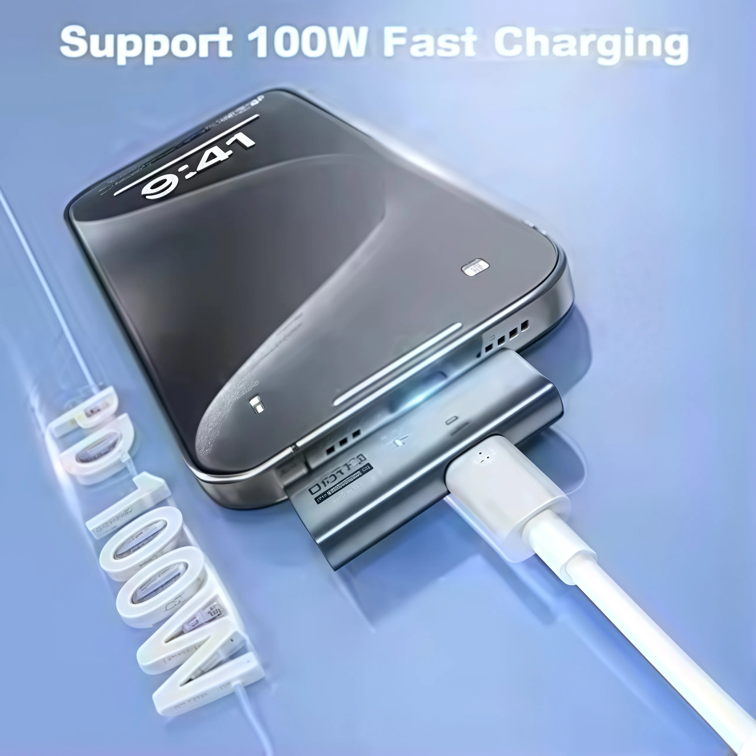 2-in-1 USB-C OTG Adapter Type-C Male to USB-C Female + USB 3.2 Splitter, 100W PD Fast Charging for Laptop/Tablet