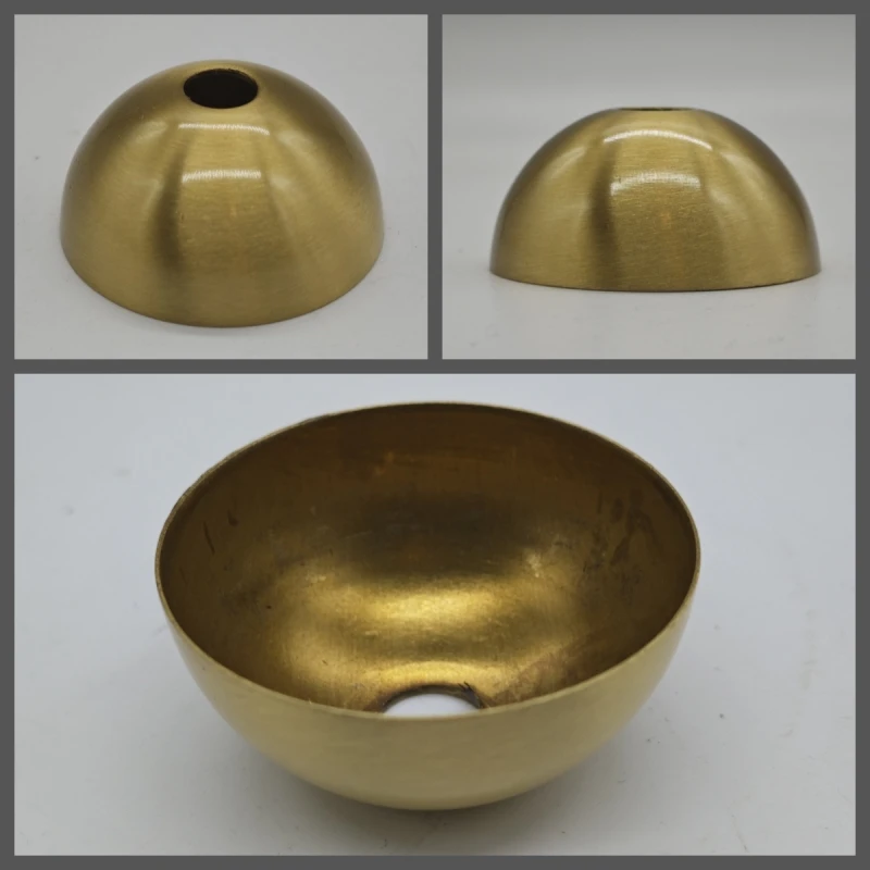 Accesorios de lámpara colgante de cabeza redonda especial redonda de latón puro piezas de cobre engrosadas lámpara de escritorio base de pantalla semicircular