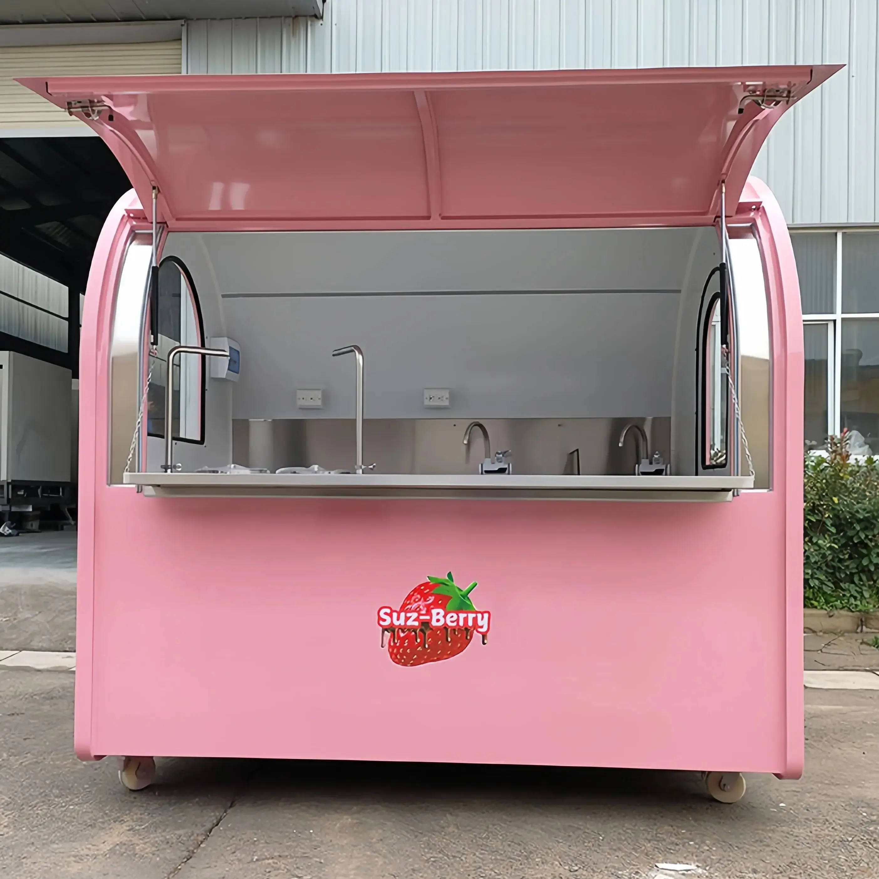 

Customized High-Quality round Truck Trailer Outdoor Food Truck Hot Dog Milk Tea Snack Cart Mobile Catering Kitchen