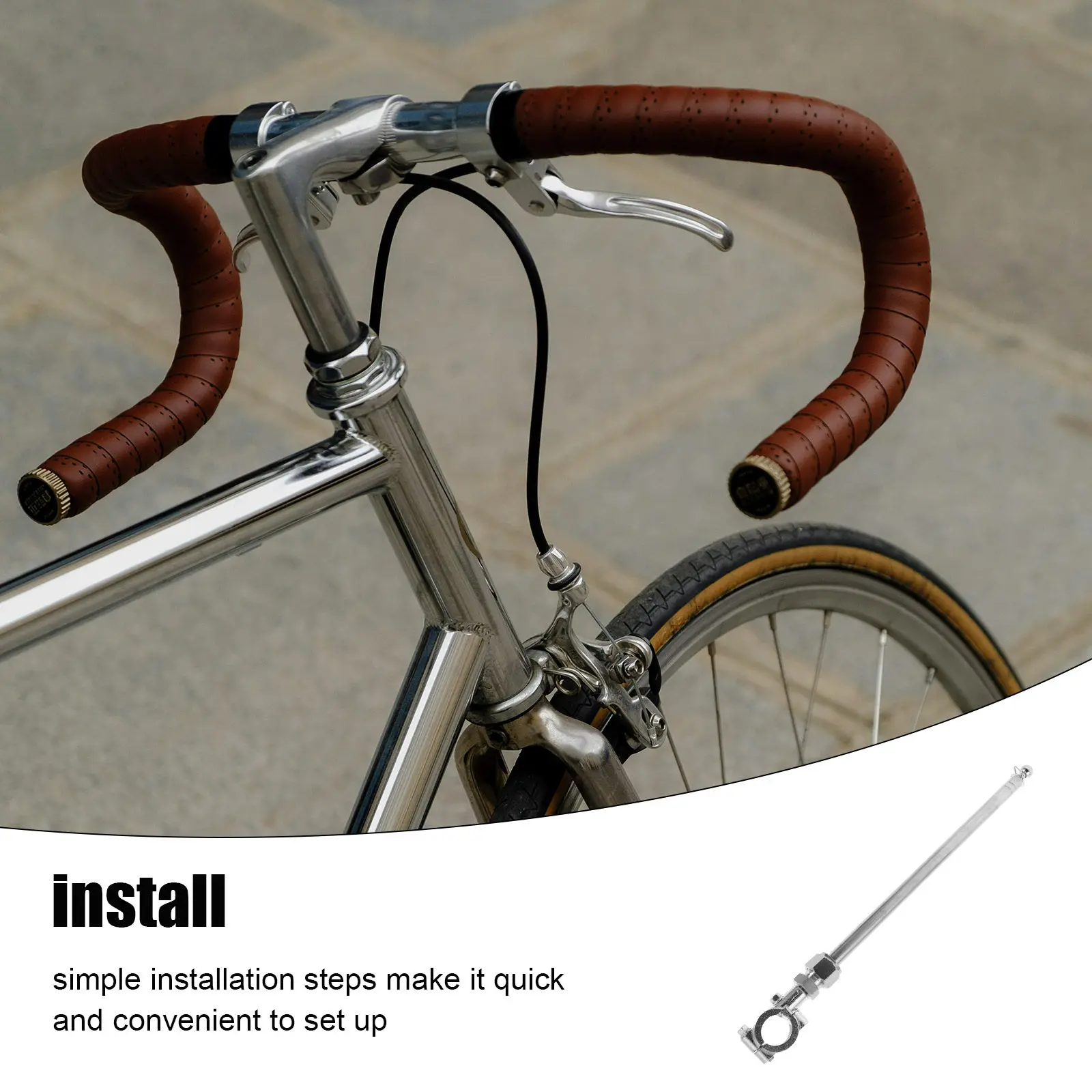 Retractable Telescopic Motorcycle Bicycle Flagpole Flag Holder Mount Rear Luggage Rack Safety Road Visibility Accessory