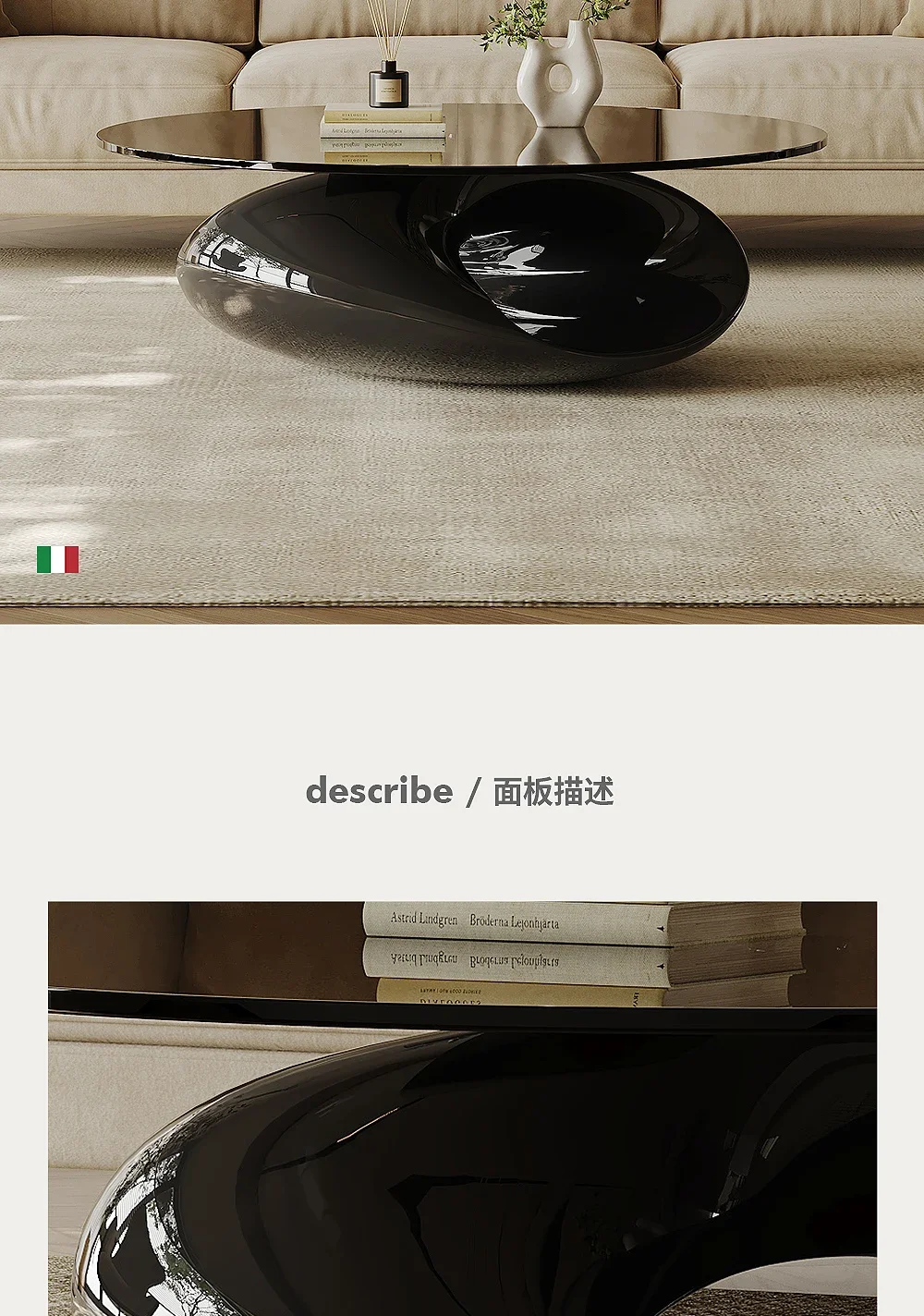 Yj5 mesa de centro minimalista italiana, pintura de alta luz, redonda, pequeno, apartamento, casa, sala de estar, designer, luz de vidro temperado, luxo