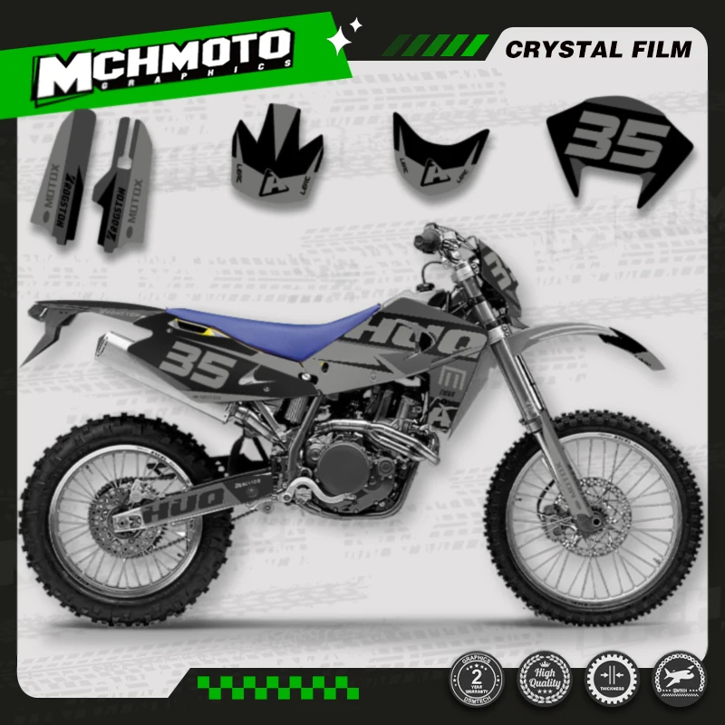 MCHMFG Graphics Decal Stickers Kits For Husqvarna TE 250 2001 2002 2003 2004 SM 450 2002 2003 2004 Number Name Background Custom