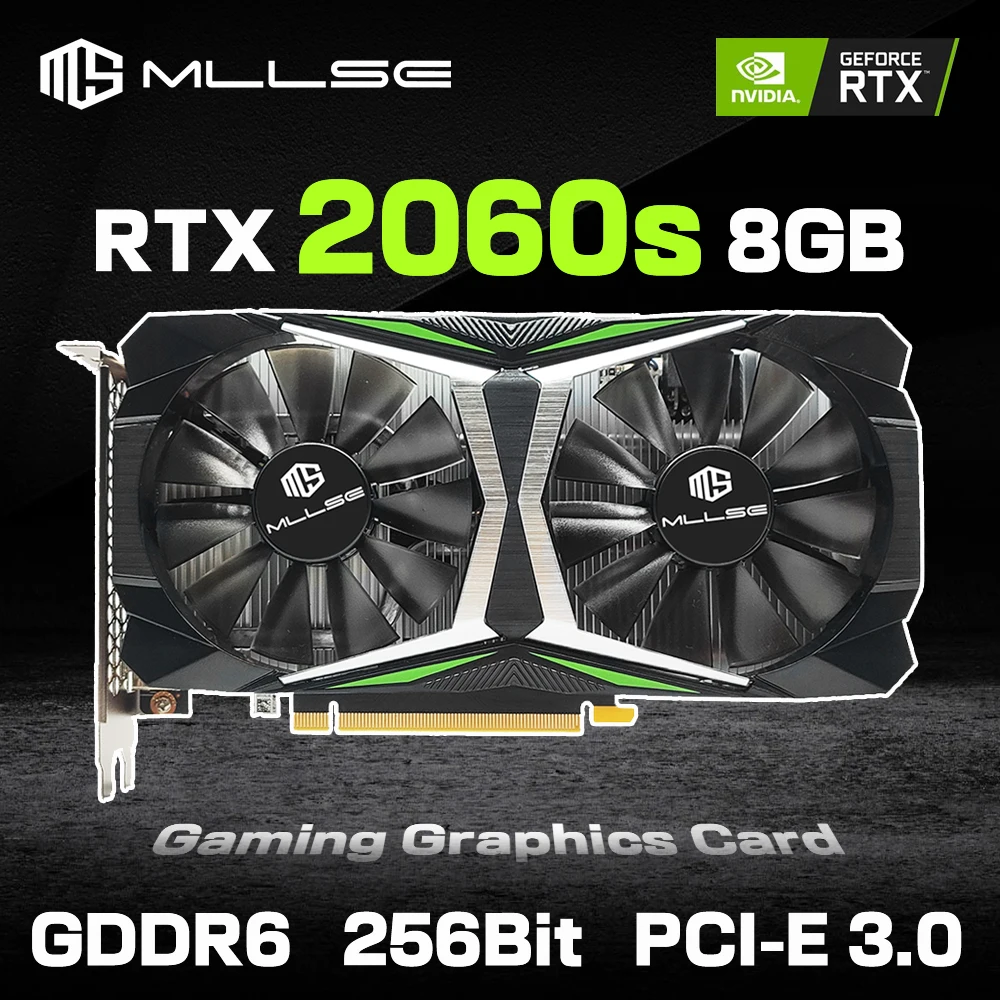 MLLSE-Carte de jeu vidéo RTX 2060 Super, 8 Go, GDDR6, 256 bits, 8 broches, PCI Express 3.0x16, RTX 2060