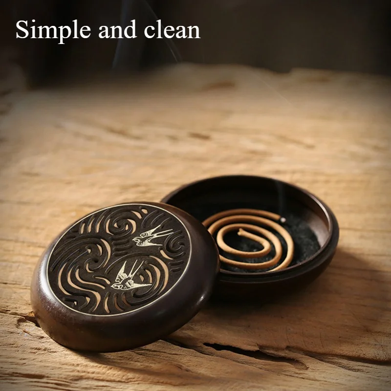 hollow out Spring-Warming Brass incense coil Incense Burner Antioxidation Buddhist altar Tea ceremony Ornament Household office