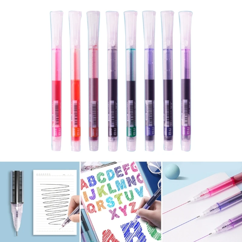 Colorido Gel Ink Set Canetas, Canetas De Bola De Rolamento Líquido Reta, Canetas De Assinatura De Secagem Rápida, Material Escolar E De Escritório, Novo, 2022, 10 Pcs, Conjunto