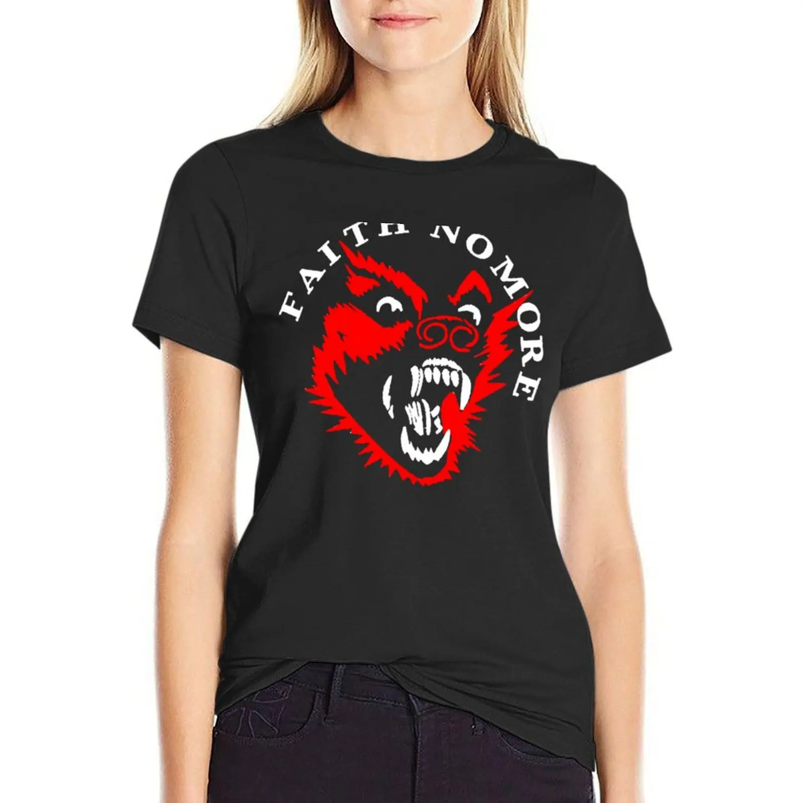 Faíth No More logo band T-Shirt female blanks funnys cat shirts for Women